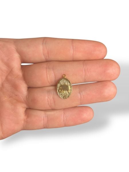 Altın Kaplama Fil Desenli Charm