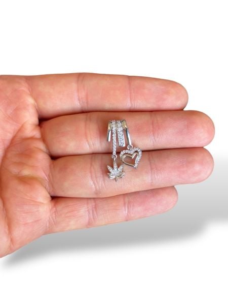 Rodyum Kaplama Zirkon Taşlı Charm