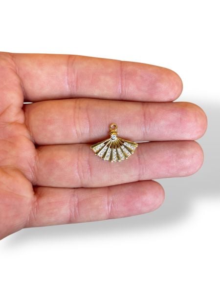 Yelpaze Charm Altın Kaplama