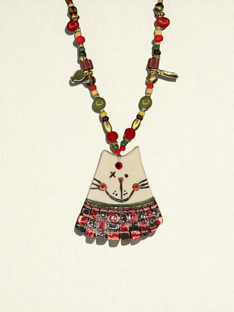 El Yapımı Seramik Kolye