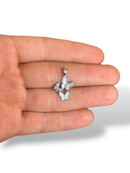 Rodyum Kaplama Zirkon Taşlı Kelebek Charm